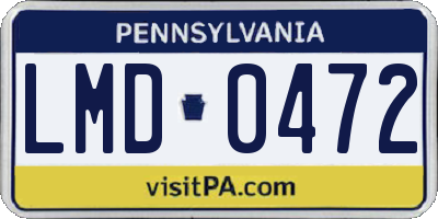 PA license plate LMD0472