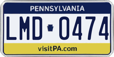 PA license plate LMD0474
