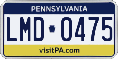 PA license plate LMD0475
