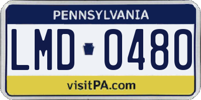 PA license plate LMD0480