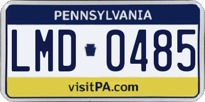 PA license plate LMD0485