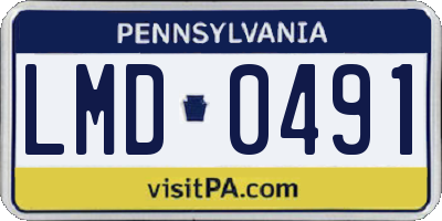 PA license plate LMD0491