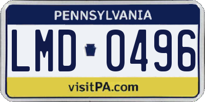 PA license plate LMD0496