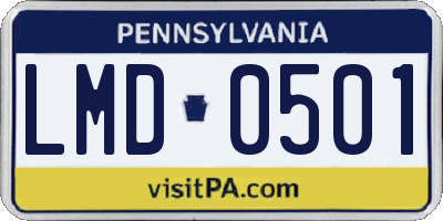 PA license plate LMD0501