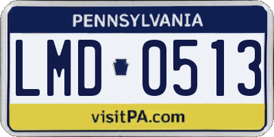 PA license plate LMD0513