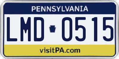 PA license plate LMD0515