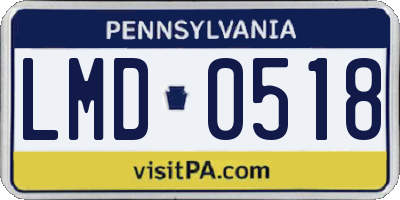 PA license plate LMD0518