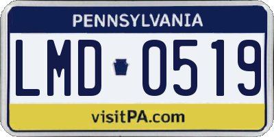 PA license plate LMD0519