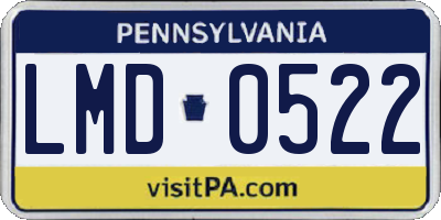 PA license plate LMD0522