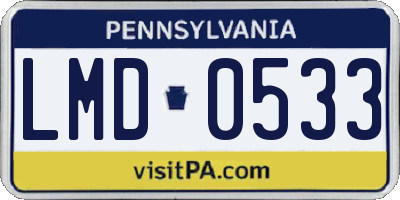 PA license plate LMD0533