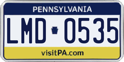 PA license plate LMD0535