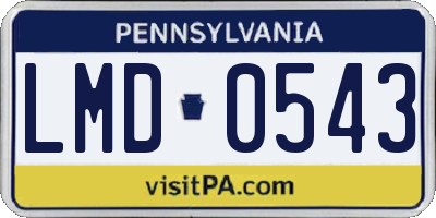PA license plate LMD0543