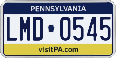 PA license plate LMD0545