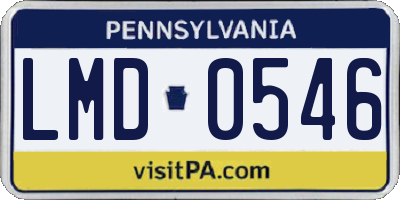 PA license plate LMD0546