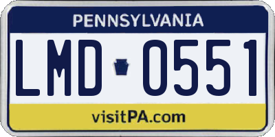 PA license plate LMD0551