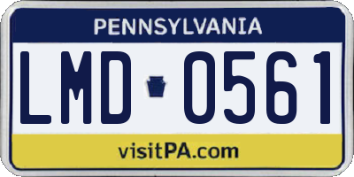 PA license plate LMD0561