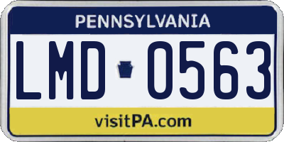 PA license plate LMD0563
