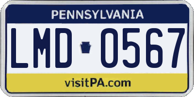 PA license plate LMD0567