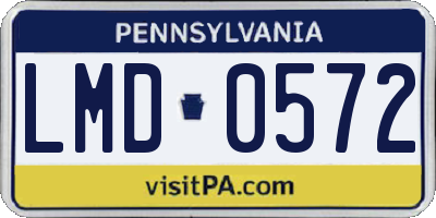 PA license plate LMD0572