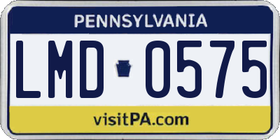 PA license plate LMD0575