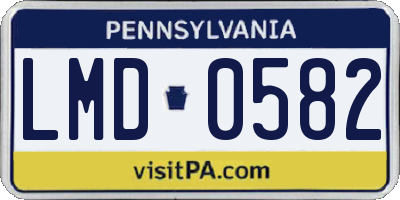 PA license plate LMD0582
