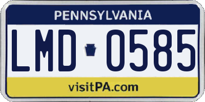 PA license plate LMD0585