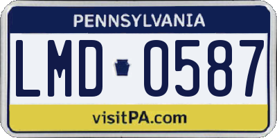 PA license plate LMD0587