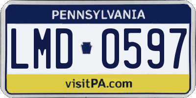 PA license plate LMD0597