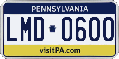 PA license plate LMD0600