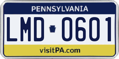 PA license plate LMD0601