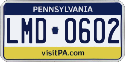 PA license plate LMD0602