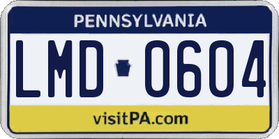 PA license plate LMD0604