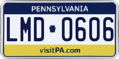 PA license plate LMD0606