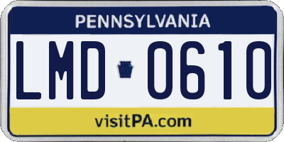PA license plate LMD0610