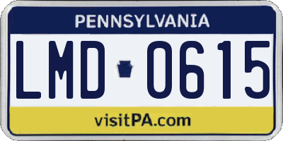PA license plate LMD0615