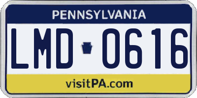 PA license plate LMD0616