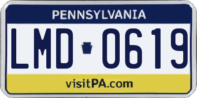 PA license plate LMD0619