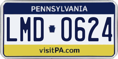 PA license plate LMD0624