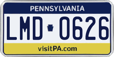 PA license plate LMD0626