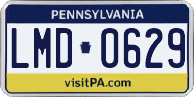 PA license plate LMD0629