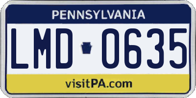 PA license plate LMD0635