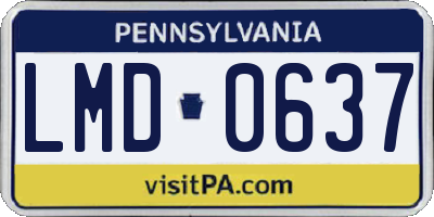 PA license plate LMD0637