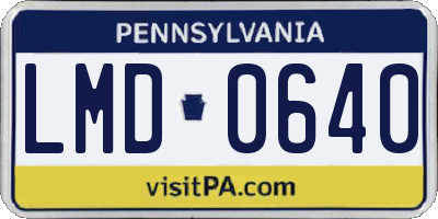 PA license plate LMD0640
