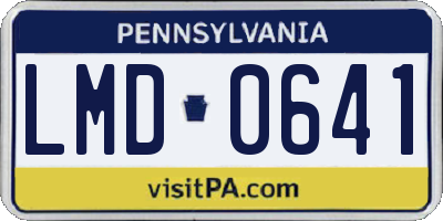 PA license plate LMD0641