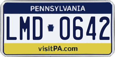 PA license plate LMD0642