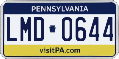 PA license plate LMD0644