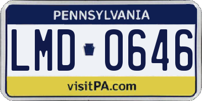 PA license plate LMD0646
