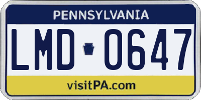 PA license plate LMD0647