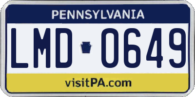 PA license plate LMD0649