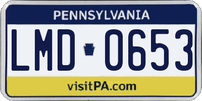 PA license plate LMD0653